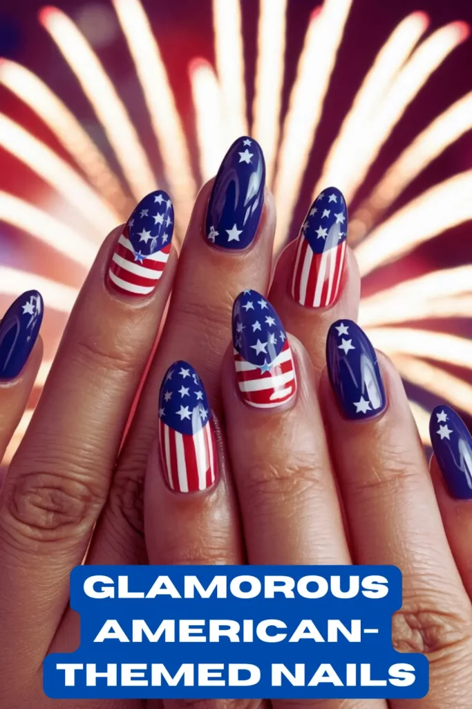 Red, White and Blue Nail Art